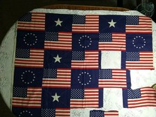 Flags Cotton Fabric Red White Blue BTY 36 x 46" Americana Fabric Traditions CUT