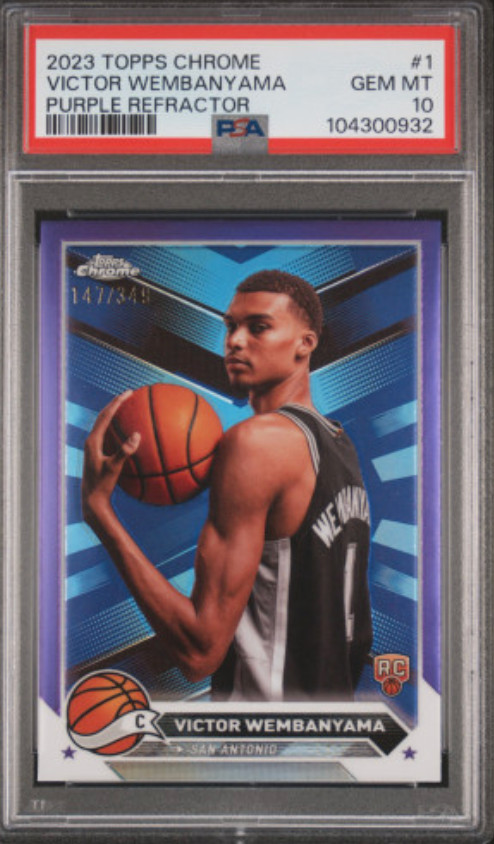 2023-24 Topps Chrome - Victor Wembanyama #1 Purple Refractor /349 Rookie PSA 10