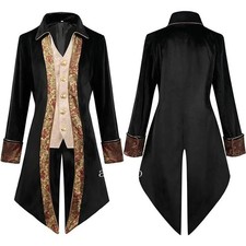 Long Frock Trench Tail Coat Tuxedos Vintage Men Victoria Prince Halloween Jacket