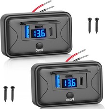 2 Pack 90W 12V USB Outlet Panel Wall Mount, Dual 36W C and QC 18W Car...