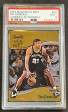 1998 Bowman's Best Tim Duncan Topps Certified Autograph PSA 9