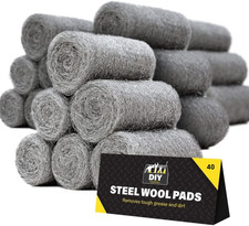 0000 Steel Wool for Mice Control - 40 Pack Fine Grade Stainless Steel Wool for F