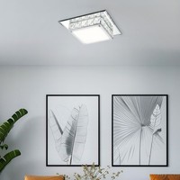 Deckenleuchte Kristallleuchte Wohnzimmerlampe Led Glas Opal Chrom Deckenlampe