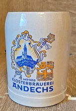 German Klosterbrauerei Andechs Pottery Beer Stein 0.5 Liter Vintage