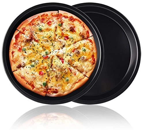 LaiYHe,12" 2 Packs Pizza Pan Professional Premium Deep 2 Packs-12 Inch, Black
