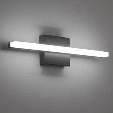 LED Bathroom Light Fixtures over Mirror, 16 Inch 9W Black Vanity Light Bar for B
