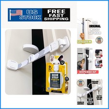 Pet Door Buddy - Adjustable Cat Latch  Dog Proof Stopper - Easy Install - Grey