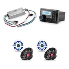 Clarion CMM 10 Marine Stereo Bundle with XC2410 Amp and 4 CMS 651RGB Speakers