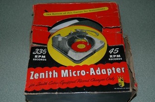 Zenith Micro Adapter for Records Model C 11680 in Original Box w/ ALL documents