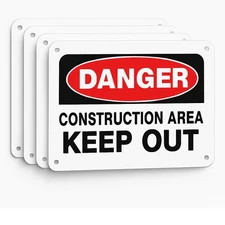 Danger Constructicn Area Keep Out Sign,Danger Do Not Enter Sign Metal 10x14