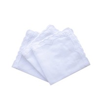 Ladies Embroidery Cotton White Handkerchiefs Lace Wedding Hankies Vintage