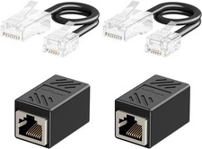 Uvital Phone Jack to Ethernet 4Pack, Black RJ45 Coupler  RJ45-RJ11 Cable