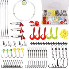 Basic Fishing Tackle Starter Kit, Freshwater Soft Fishing Lures Terminal Tack...