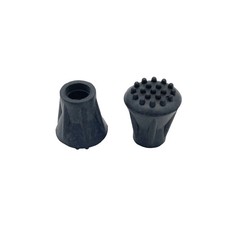 5/8" Extra Grip Black Rubber Replacement Cane Tips - 2 Pack
