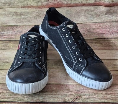Levi's Sneakers Women's Anika Size 10 Black Low Top Lace Up Casual Canvas