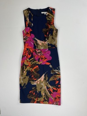 Trina Turk Sleeveless Sheath Dress Abstract Floral Print Multicolor Women s 2