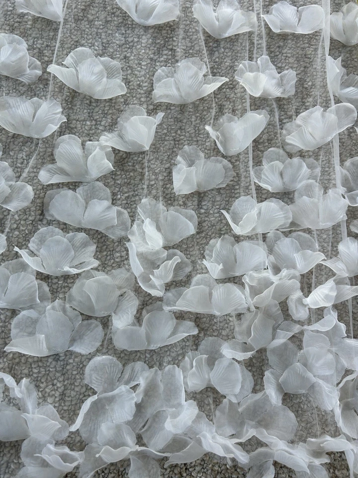 ¡NUEVO! "Velo de boda nupcial 120"" longitud catedral marfil 3D aplique floral elegante" Foto 4 de 4