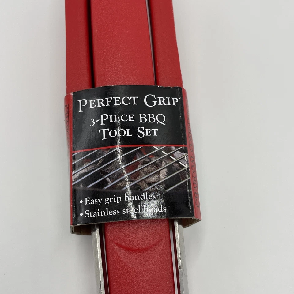 3 piece Stainless Steel BBQ Grill Tool Set, 17" Fork, 17" Spatula 14" Tongs #13 - Image 2 of 4