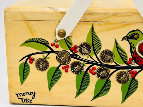 Vintage 70's Enid Collins of Texas Money Tree Red Jeweled Box Purse - Picture 6 of 11