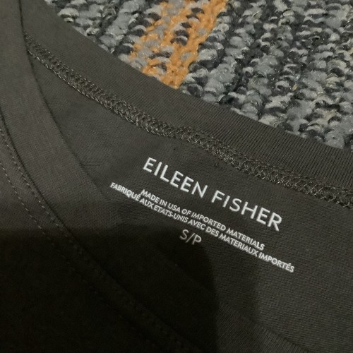 EILEEN FISHER Organic Cotton Spandex Jersey Crew Neck T-Shirt Dress, Gray, S/P - Picture 4 of 5