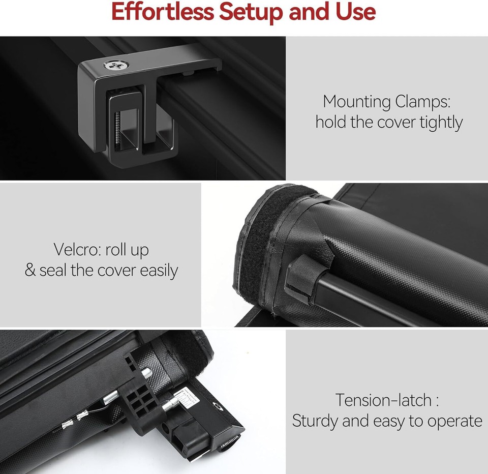 5FT Soft RollUp Bed Cover Tonneau Cover for 20202024 Jeep Gladiator