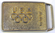 Olympics USA 1988 Metal Belt Buckle Small Gold-tone Lic Product USOC from B-K