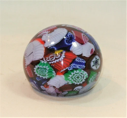 GALLIANO FERRO Murano Glass Paperweight Millefiori Canes with Label