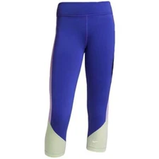 Nike Youth Girls LimeIce/PurplePulse/White Dri-Fit One Hi-Rise Capri Leggings