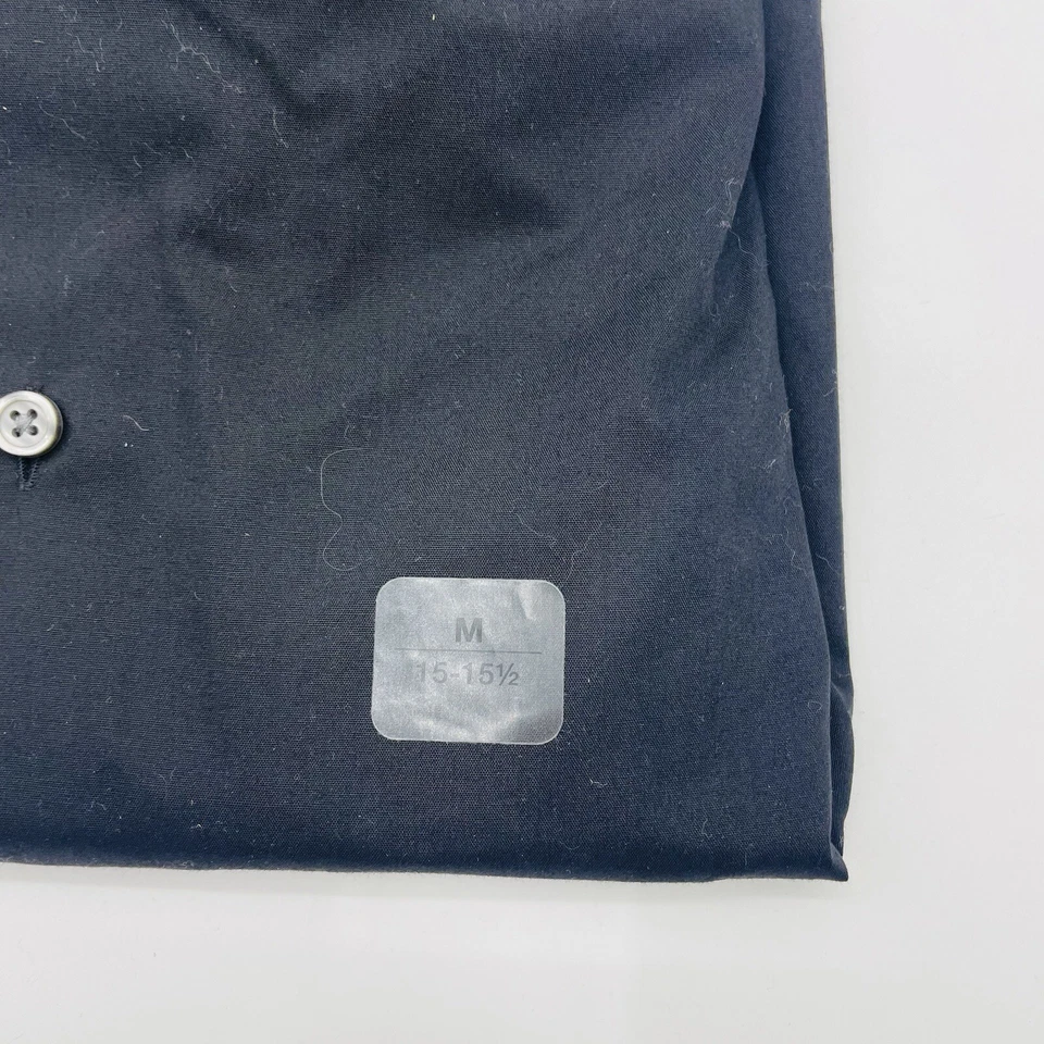 Club Room Mens Size Medium 15-15.5 Regular Fit Solid Dress Shirt in Black $50 - Image 4 of 4