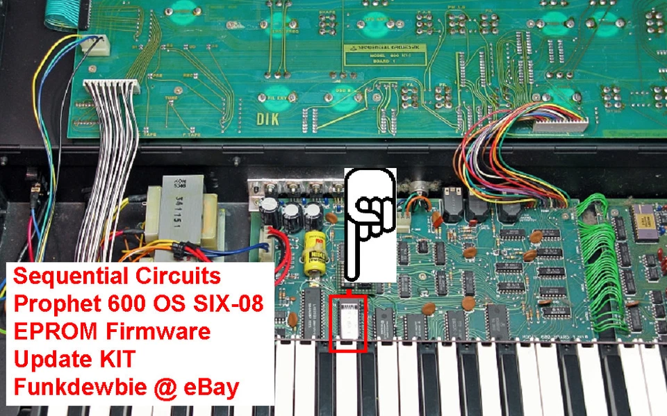 Sequential Circuits Prophet 600 OS SIX-08 EPROM Firmware Update KIT / New ROM - Image 2 of 3