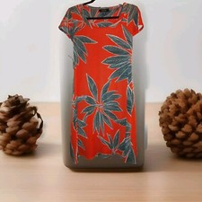 KAREN KANE size small short sleeve fit & flare reddish orange kneelength dress