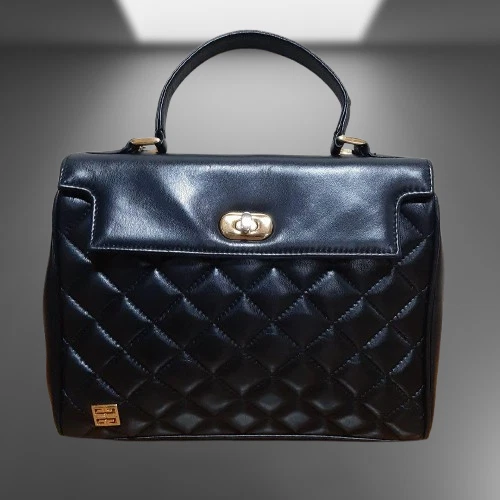 GIVENCHY Borsa Trapuntata Manico Superiore Matelasse Borsetta Nera Pelle di Agnello Logo 4G Donna