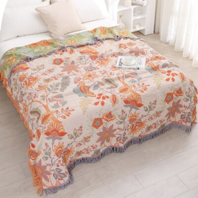 Breathable Blanket Pure Cotton Active Printing Sheet Sofa Cover Gauze Blankets 