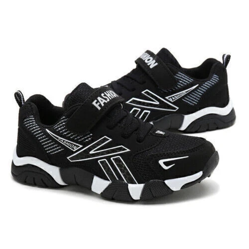 Kinder Jungen Trainer Leichte Casual Shock Laufschuhe Strap Sport Absorbierend - Bild 7 von 38