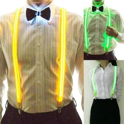 Light Up Men's LED Suspenders/Bowtie Perfect for Music Festival Costume Hot Sale