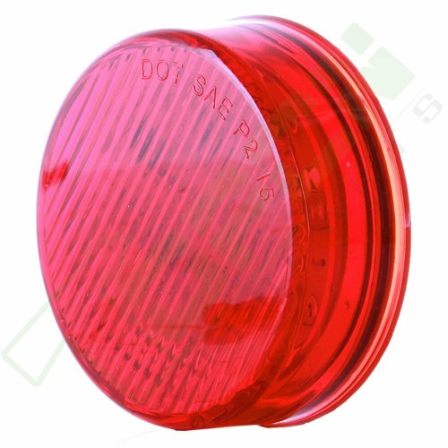 Set of 2 Rollback Truck 2.5" Round Trailer Clearance Side Marker Lamp Red 13LED - Picture 5 of 10