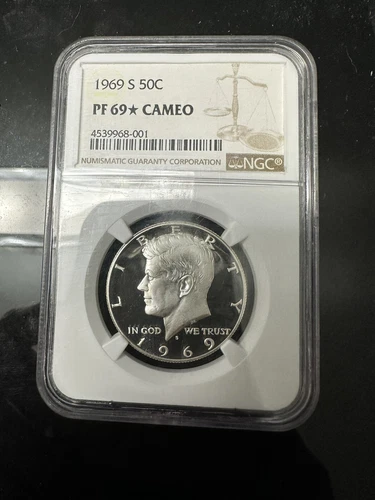 1969-S Kennedy Half Dollar - NGC PR69 Star * CAMEO - Black And White