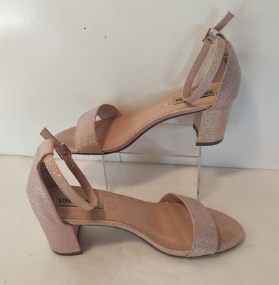 Steve Madden JCarrson Open Toe Formal Ankle Strap Heel Rose Gold