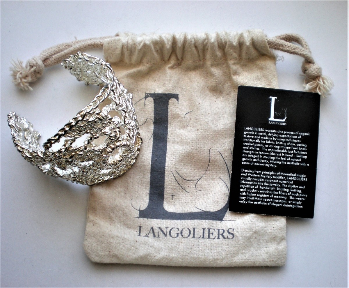 NWT Designer LANGOLIERS Ritual Romance Frazer Silver Plated Woven 