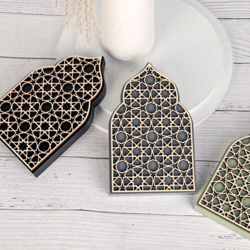 Islamic Decorative Wall Art Panels - Wooden 21.5x14.5x2.5cm | Elegant 3 pack - Picture 4 of 6
