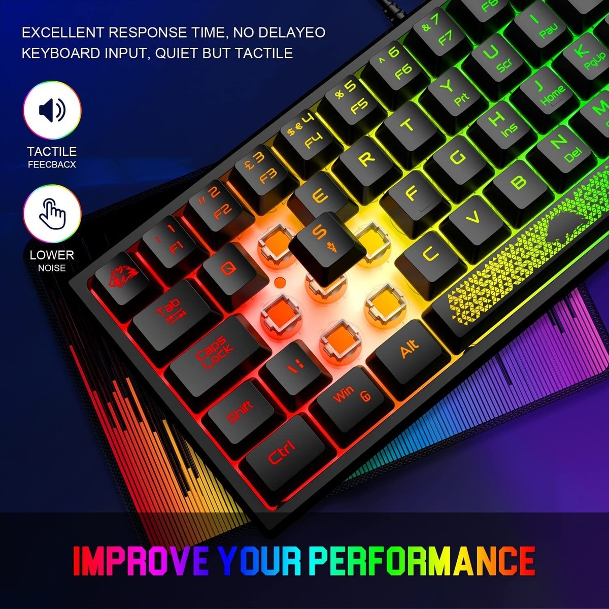 ZIYOU LANG K61 60% Gaming Keyboard RGB Backlit for PS4 XBOX PC