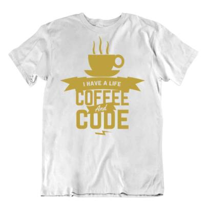 Kaffee Und Code Programmierer T-Shirt Shirt Lustig Lustig Leben Tee Kleidung T