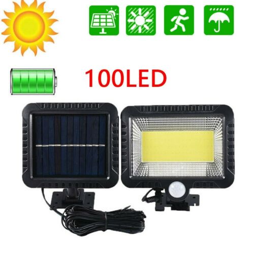 100 LED Solar Power Light PIR Motion Sensor Security Outdoor Garden Wall Lamp US - Picture 1 of 12