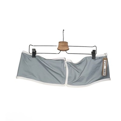 Skims Sporty Zipper Bandeau Bikini Top Women Sz 4X Gray Pacific Stretch Spring