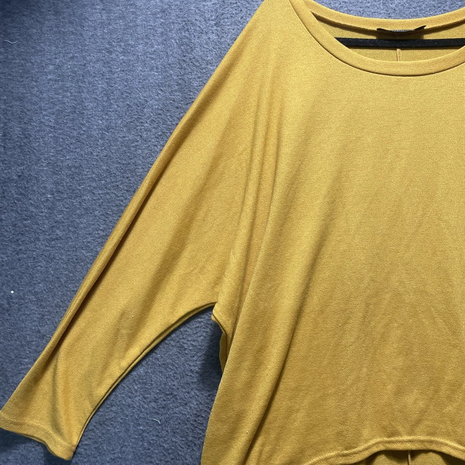 Top clásico de otoño talla grande XXL dorado Zanzea manga larga ala de murciélago dobladillo alto bajo Foto 3 de 4