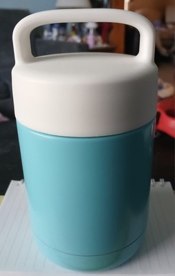 Everyday Living Light Blue Insulated Food Jar 16 oz Handle Lid 6X3 in