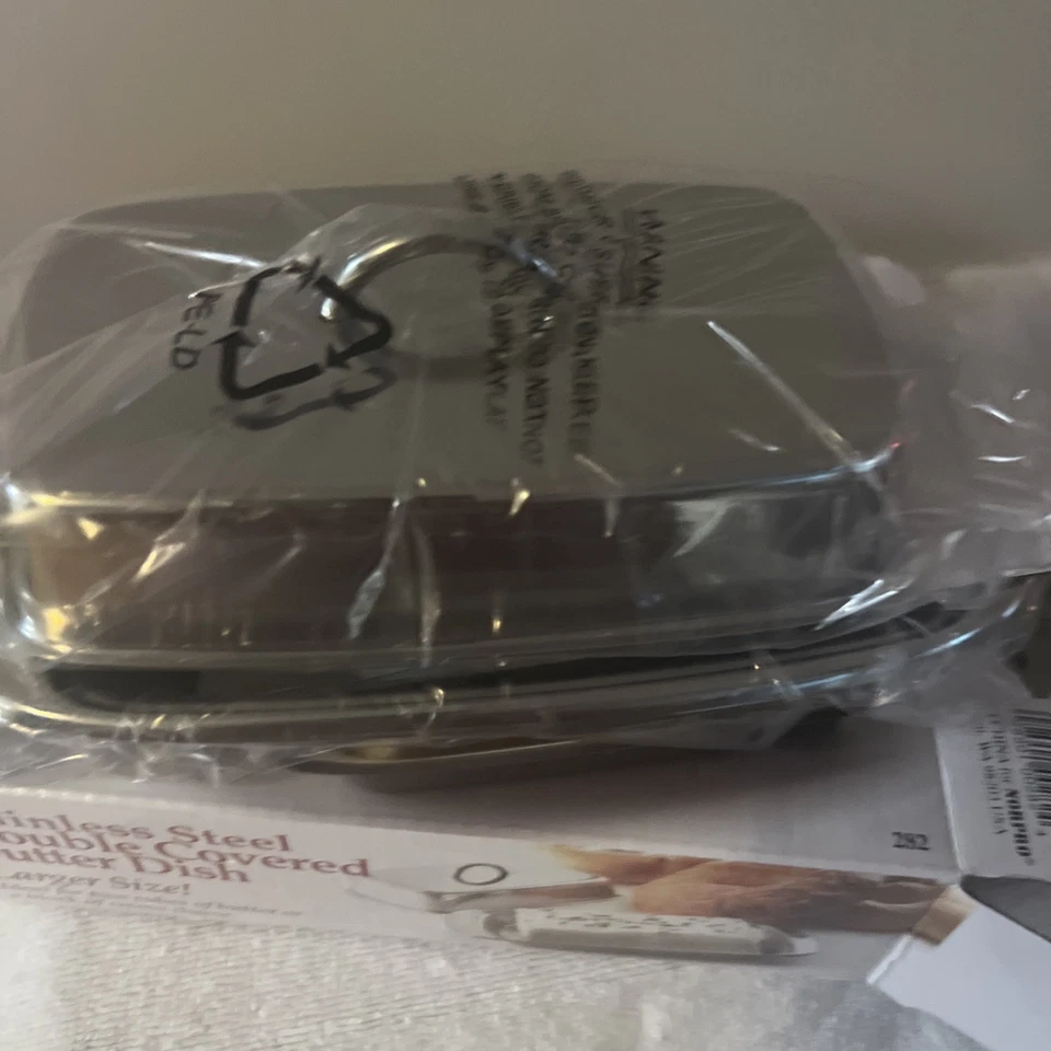 Norpro Nuevo Juego de Plato de Mantequilla de Acero Inoxidable Bandeja para Servir 7.5"L X 4"W X 2"H Foto 3 de 3