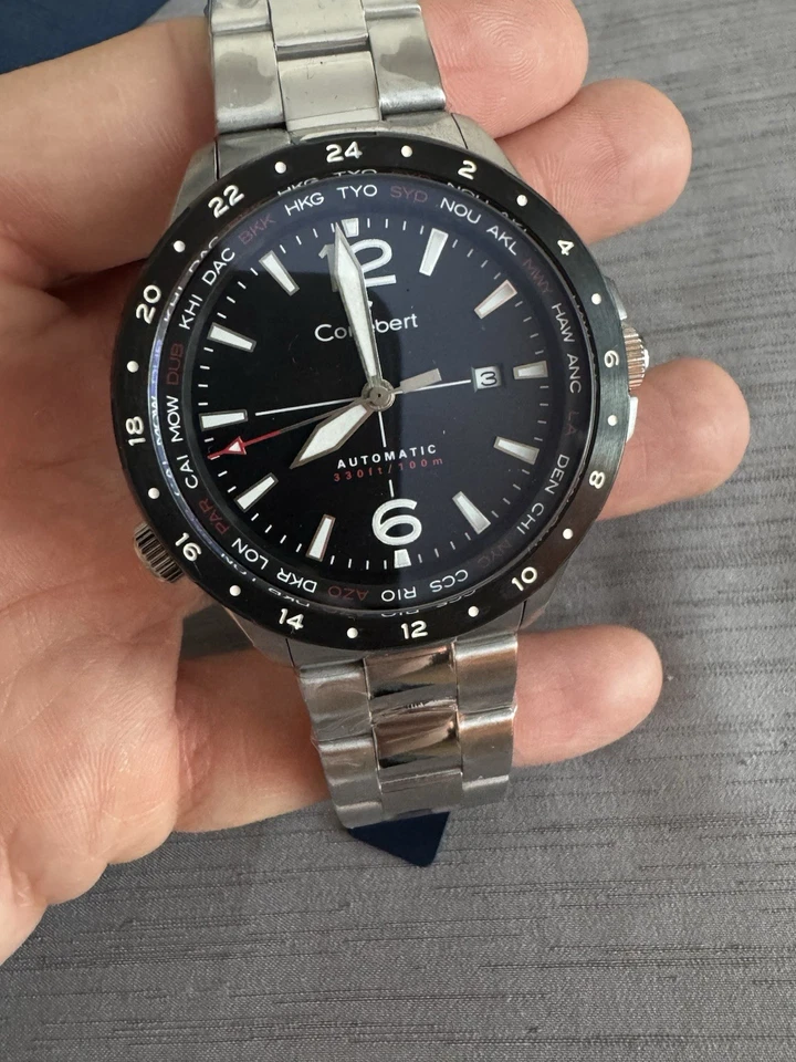 Novo Cortebert Elevation World Time relógio automático GMT data 45mm CB-3013-11 - Imagem 3 de 4