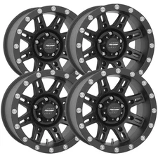 (Set-4) Pro Comp PA31 Stryker 15x8 5x4.5" -19mm Flat Black Wheels Rims 15" Inch
