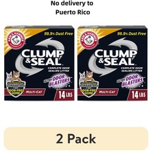 2pk,ARM  HAMMER Clump  Seal Cat Litter, 14lb Multi-Cat, Odor Control